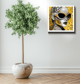 Contemporary Drawn Dimensions II wrapped canvas hanging on wall.